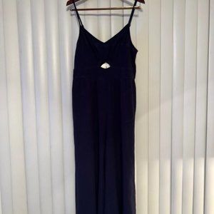 NWT Anrabess Navy Linen Blend Wide Leg Jumpsuit - Size XL